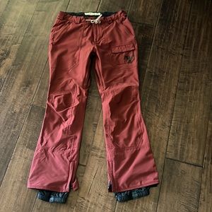 Mens Analog brand snowboard pants, maroon, L, 34 waist x 32 inseam